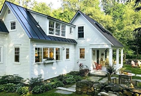 image of white brick house with metal roof|brick house metal roof colors.